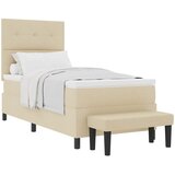  Krevet s opruga kutije s uzglavljem Krema 80 x 200 cm tkanina | shoptok.hr