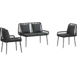  Vrtni set za objed 3 pcs Crna i antracit poliratan | Eponuda.com