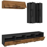MID.YOU Dnevni Regal Arila, Barva Hrasta, Antracit, 5-Delno | Shoptok.si