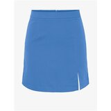 Pieces Blue Ladies Mini Skirt with Slit Thelma - Women Cene