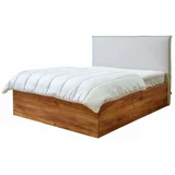 Bobochic Paris Bež/u prirodnoj boji bračni krevet s prostorom za odlaganje s podnicom 160x200 cm Cara –