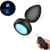 Mrow svetleč, radijsko voden, baterijski analni vibrator (črn) | Shoptok.si