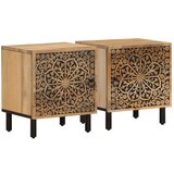 vidaXL Nočna omarica 2 kosa 40x33x46 cm trdna borovina, (21055629) Cene