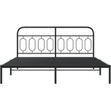  Metalni okvir za krevet s uzglavljem crni 183x213 cm | shoptok.hr