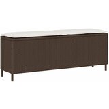 vidaXL Vrtna klop z blazino rjava 110x30x40,5 cm poli ratan | Shoptok.si