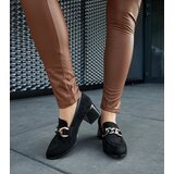 Gemre Black eco-suede block heel pumps Brenta | ePonuda.com
