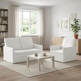  Set sofe 2 pcs Bijela Tkanina - Bijela 1-sjedalo + 2-sjedalo (120 cm) | shoptok.hr