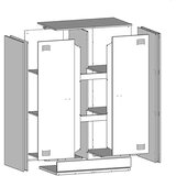 vidaXL Komoda bela 67x39x107 cm jeklo | Shoptok.si