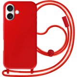 AVIZAR Rdeča silikonska vrvica Soft touch Ohišje za iPhone 16 Plus, Rdeča, (5000012997) | Shoptok.si