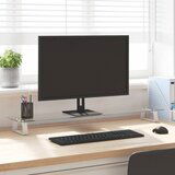 vidaXL Stojalo za monitor belo 100x20x8 cm kaljeno steklo in kovina Cene