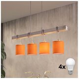 Brilagi LED luster na sajli NUBILA 4xE27/60W/230V siva/narandžasta Cene