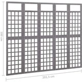vidaXL Pregrada/rešetka s 5 panela od jelovine siva 201,5 x 180 cm | shoptok.hr