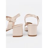 Sergio Leone Women's heeled sandals with an open heel light beige | shoptok.hr
