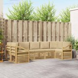  Sekcijska garnitura 7 pcs Bijela i bež 304 x 126,5 x 73 cm | shoptok.hr