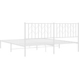 vidaXL Kovinski posteljni okvir z vzglavjem bel 183x213 cm | Shoptok.si