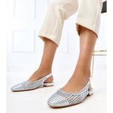 Gemre Silver lace open-heel ballet flats Eve | Shoptok.si