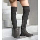 Gemre Green fabric boots with matte finish Scarlett | Shoptok.si