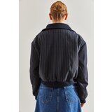Bianco Lucci Women's Zippered Bomber Coat Cene