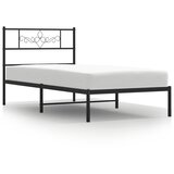  The Living Store Kovinski posteljni okvir z vzglavjem črn 100x190 cm - Posteljni Okvir, (21448905) | Shoptok.si