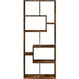 vidaXL Pregrada s knjižno omaro dimljen hrast 67x25x161,5 cm inž. les | Shoptok.si