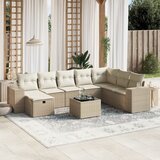 vidaXL 9-dijelni set vrtnih sofa s jastucima bež od poliratana | shoptok.hr