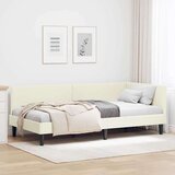  Kutni okvir kreveta Krema 80 x 200 cm Velvet i inženjerski drvo | shoptok.hr