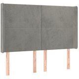  Uzglavlje s ušima svjetlosivo 147x16x118/128 cm baršunasto | shoptok.hr
