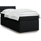 vidaXL Box spring postelja z vzmetnico črna 80x200 cm blago | Shoptok.si
