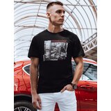 DStreet Koszulka męska z nadrukiem czarna | Shoptok.si