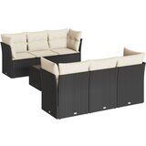 Maison Chic Seti vrtnega pohištva - Vrtna garnitura - Vrtni pohištvo set 7-delna z blazinami črn poli ratan, (21799049) | Shoptok.si