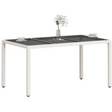  Vrtni stol sa staklenom pločom bijeli 150x90x75 cm poliratan | Eponuda.com