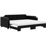  Dnevni krevet na razvlačenje crni 90 x 190 cm od tkanine | shoptok.hr
