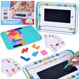  Edukativni set 3 u 1: LCD ploča za crtanje, drveni blokovi i kartice za učenje engleskog | shoptok.hr