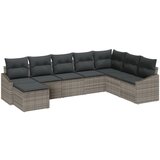 vidaXL 8-delni vrtni kavč set z blazinami sivi poliratan, (22091277) | Shoptok.si