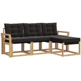 vidaXL Zunanja garnitura za sedenje z blazino 4 pcs Bela in črna, (5000280769) | Shoptok.si