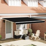 vidaXL Ročna Retraktibilna Tendica Črna 400x300 cm, Zamenjava tkanine za tendico 4x3 m Črna Cene