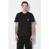 Neil Barrett Pamučna majica Slim Double Bolt za muškarce, boja: crna, s aplikacijom, MY70218R-Y523-001N