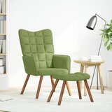  Stolica za opuštanje s osloncem za noge svjetlozelena baršun | shoptok.hr