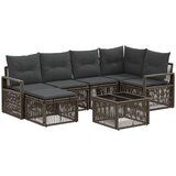 vidaXL Vrtna sedežna garnitura 7 pcs Siva poli ratan, (5000272141) | Shoptok.si