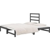 Izvlečna dnevna postelja siva 2x(90x200) cm trdna borovina, (20727138) | Shoptok.si