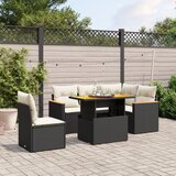 vidaXL 6-dijelni set vrtnih sofa s jastucima crni od poliratana | shoptok.hr