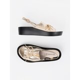 GOODIN Gold wedge sandals with leather insole | Shoptok.si