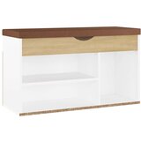 vidaXL klupa za cipele s jastukom bijela/hrast 80 x 30 x 47 cm iverica | shoptok.hr