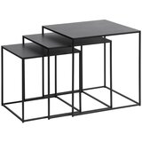 Unique Furniture Črne kovinske mizice v kompletu 3 ks 50x50 cm Pebble – | Shoptok.si