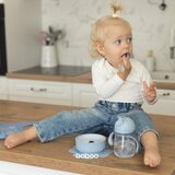 Baboo Silicone Bowl silikonska posoda s priseskom Blue Haze, 6m+ 1 kos | Shoptok.si