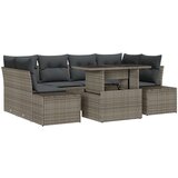 vidaXL 7-dijelni vrtni sofa set s jastučićima siva Poli Ratan Cijene