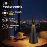  LED prigu&amp;scaron;iva spolja&amp;scaron;nja punjiva dodirna stona lampa HALO LED/1,5W/3,7V 3000 mAh IP44 crna Slike