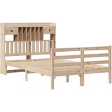 vidaXL Krevet s regalom za knjige bez madraca 135x190 cm od borovine | shoptok.hr
