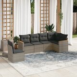  6-dijelni set vrtnih sofa od poliratana s jastucima sivi | shoptok.hr