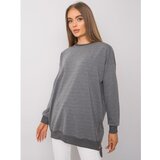 Fashion Hunters Women's dark gray melange tunic with zip fastening | shoptok.hr